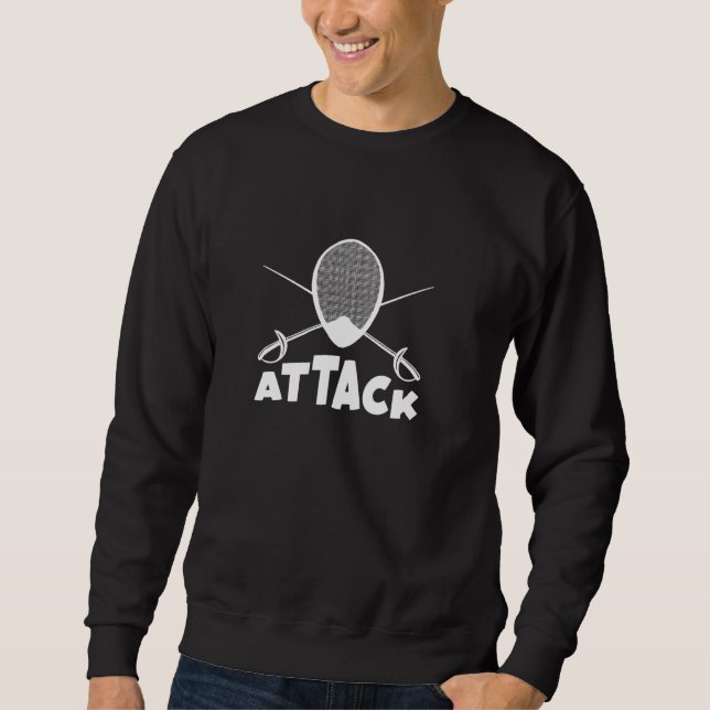 Attack Fencing Fencer Mask Pul Sweatshirt (Front)