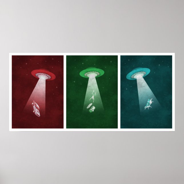 Attack from Mars - Alien abduction poster (Front)