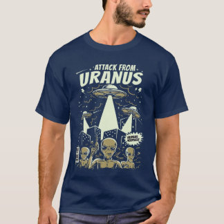 Attack From Uranus Retro Space Alien UFO Comic Boo T-Shirt