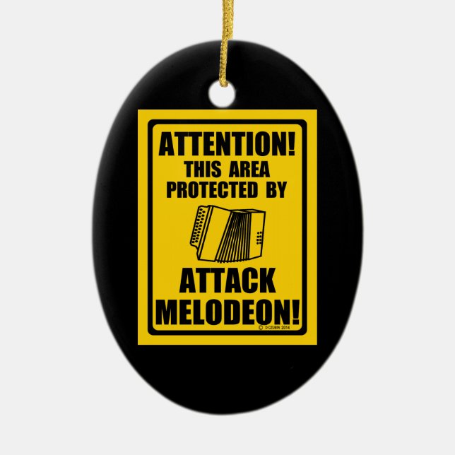 Attack Melodeon Ceramic Ornament (Front)