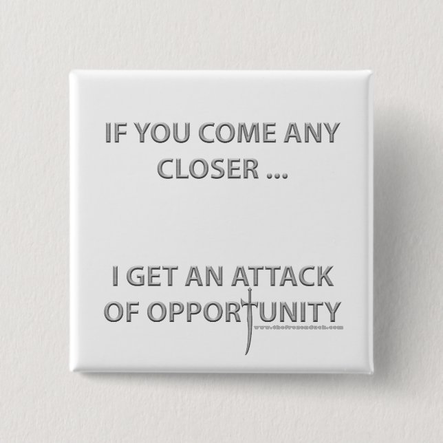 Attack of Opportunity 2 Inch Square Button (Front)