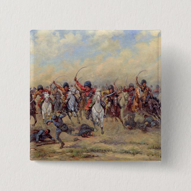 Attack of the 'Savage Division' 2 Inch Square Button (Front)