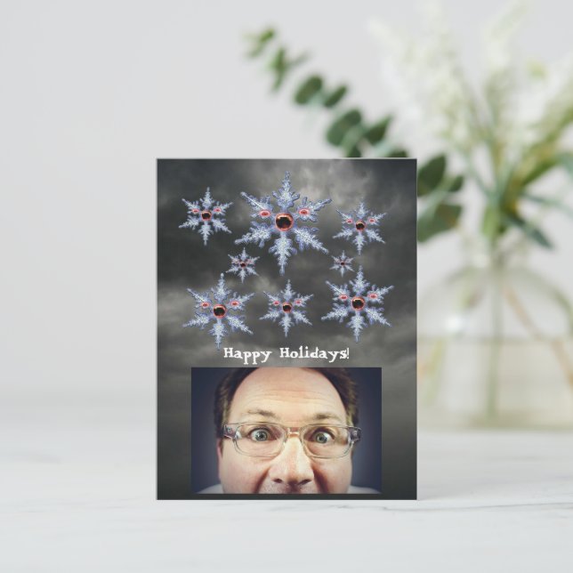 Attack of the Snowflake Zombies Holidays Postcard (Standing Front)