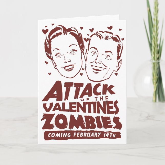 Attack of the Valentines Zombies Customizable Card (Front)