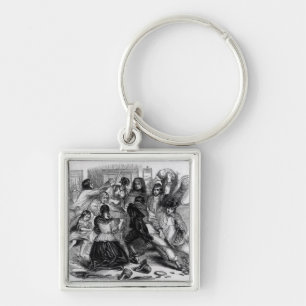 Attack on a Potato Store in Ireland, c.1845 Keychain