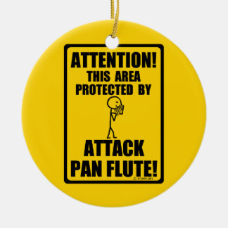 Attack Pan Flute Ceramic Ornament