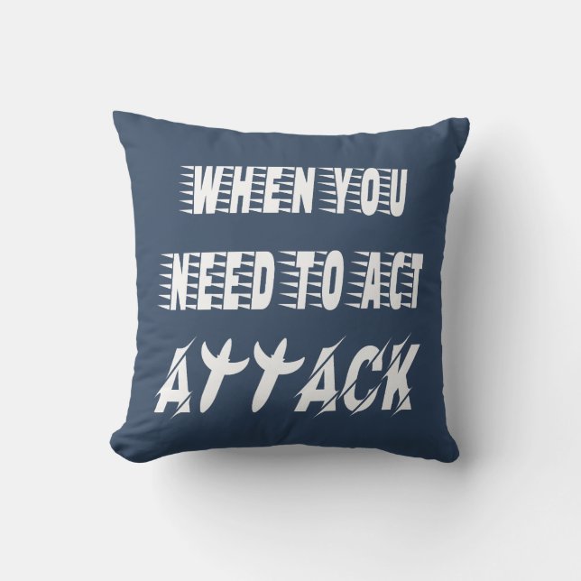 Attack Throw Pillow (Front)