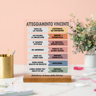 Atteggiamento Vincente Acrylic Sign