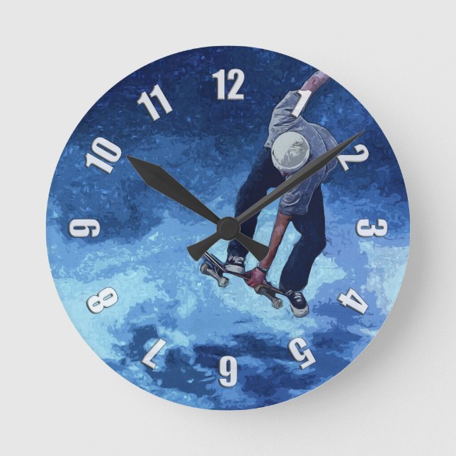 Atteindre Le Ciel - Skateboarder Horloge Ronde (Recto)