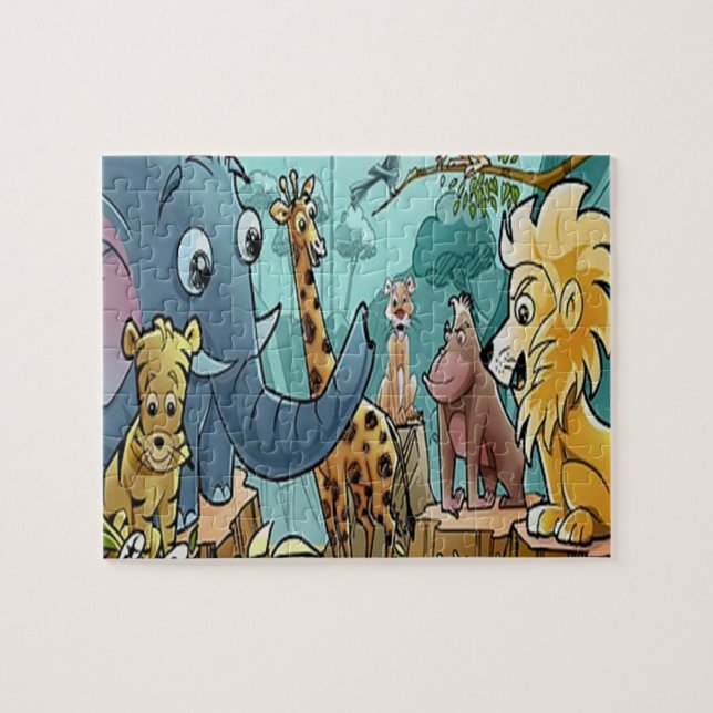 Atteint le Puzzle Zoo avec boîte cadeau (Horizontal)