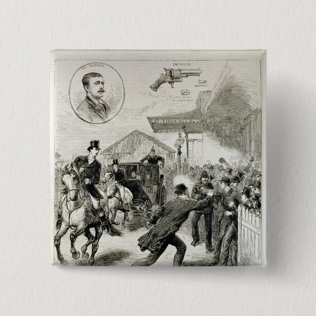 Attempt to Shoot the Queen 2 Inch Square Button (Front)