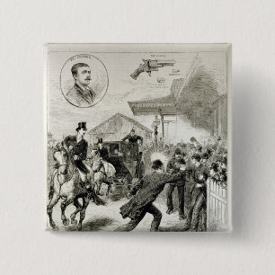 Attempt to Shoot the Queen 2 Inch Square Button