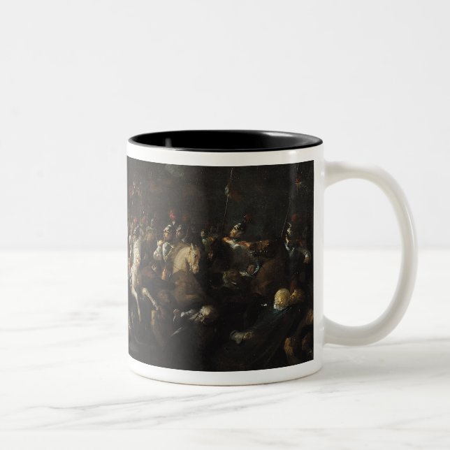 Attempted Assassination of Emperor Napoleon Two-Tone Coffee Mug (Right)