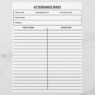Attendance Sign Letterhead