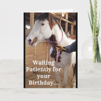 "Attendant patiemment votre anniversaire…" carte