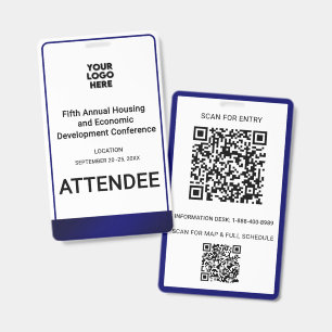 Attendee Conference Corporate Business QR Logo Badge