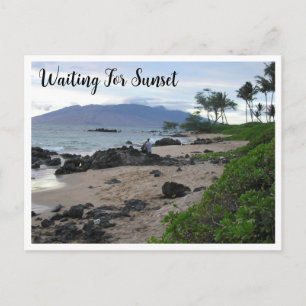 ATTENDRE MAUI SUNSET / PLAGE CARTE POSTALE