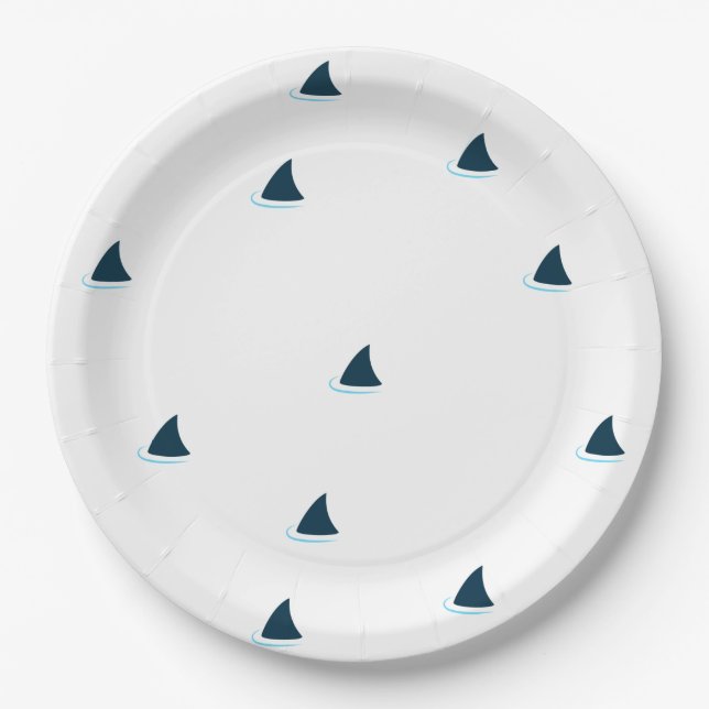 Attention aux requins ! assiette en papier (Devant)