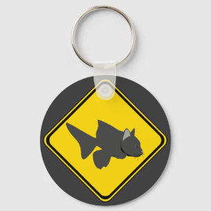 Attention: Catfish Crossing! Keychain