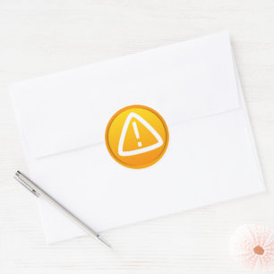 Attention Caution Symbol Classic Round Sticker