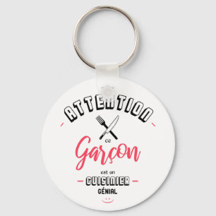 Attention ce garçon est un cuisinier génial keychain