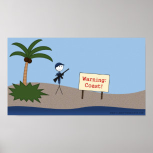 "Attention : Côte !" Poster