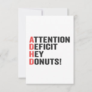 Attention Deficit Hey Doughnuts Adhd Neurodiversit Thank You Card