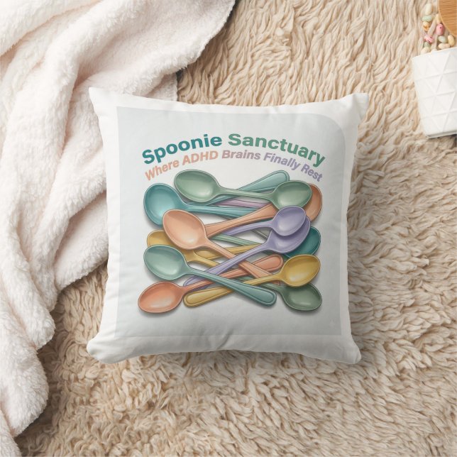 Attention Deficit Home Decor | Spoonie Sanctuary Throw Pillow (Blanket)