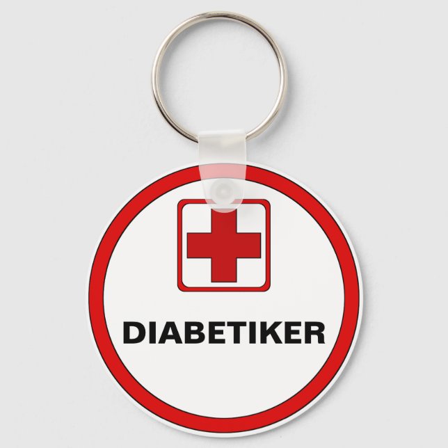 Attention - DIABETICS Keychain (Front)