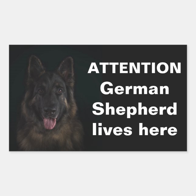 Attention german shepherd lives here sticker (Front)
