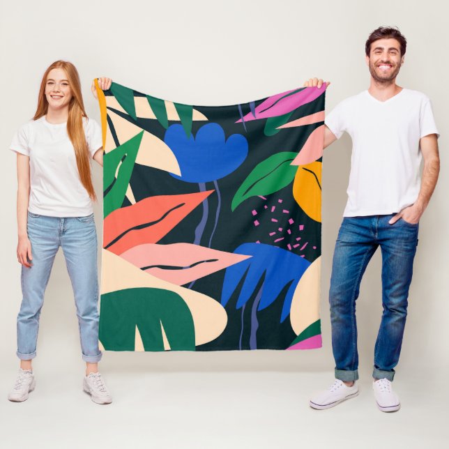 Attention Getter tropical pattern Fleece Blanket (In Situ)