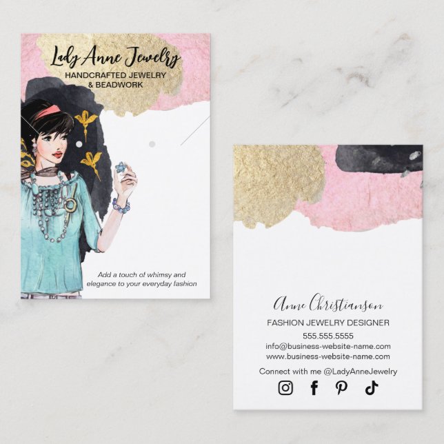 Attention-Grabbing Jewellery Earring Display Card (Front/Back)