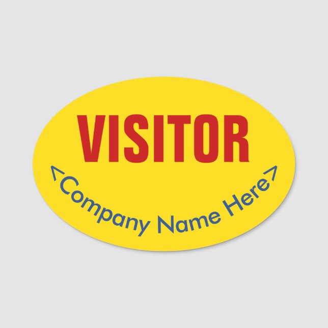 Attention-Grabbing "VISITOR" Name Tag (Front)