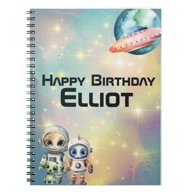 Attention Intergalactic Birthday Memories Book (Front)