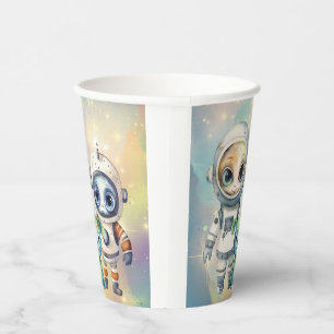 Attention Intergalactic Plain Birthday Paper Cups