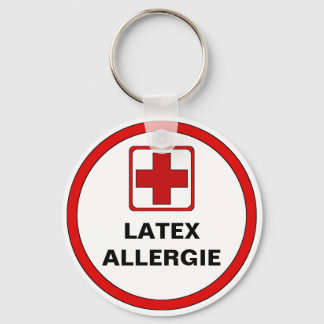 Attention - latex allergy keychain