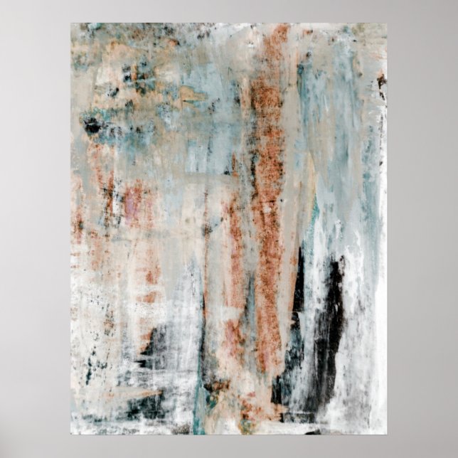 'Attention' Neutral Abstract Art Poster Print (Front)