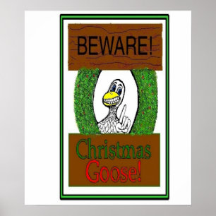 ATTENTION ! Oie de Noël ! Poster Funny Holiday