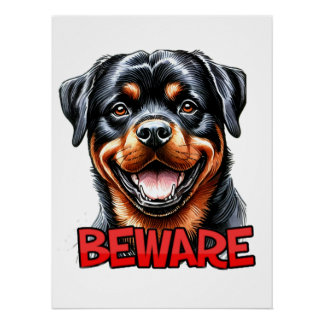 Attention Poster Rotweiler