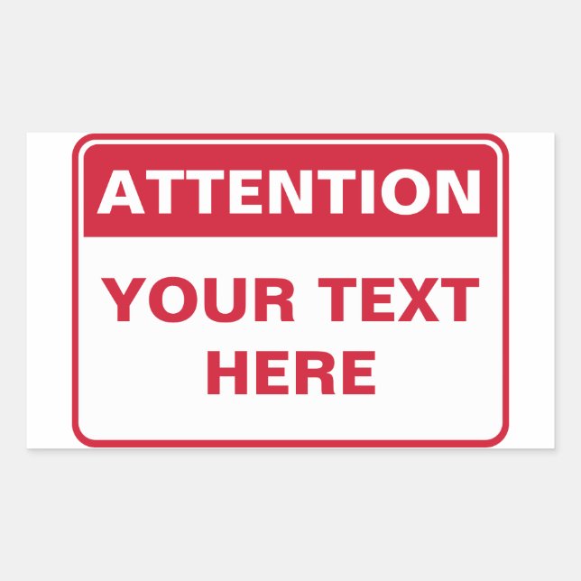 Attention Sign, template Sticker (Front)