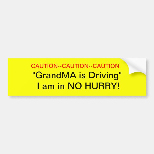 Attention Sticker de pare-chocs GrandMa (Devant)