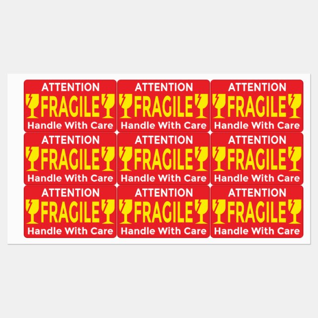 Attention Stickers Fragile - Handle Avec navire de (Feuille)