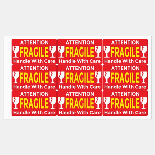 Attention Stickers Fragile - Handle Avec navire de (Feuille)