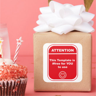 Attention This Template is #free to use Cutomize Square Sticker