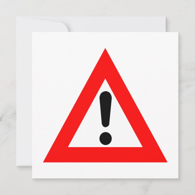 Attention Triangle Symbol Invitation (Front)