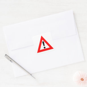 Attention Triangle Symbol Square Sticker
