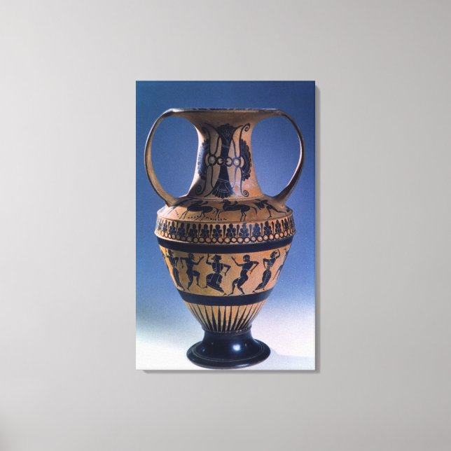 Attic black figure amphora depicting dancers, c.53 canvas print (Front)