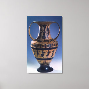 Attic black figure amphora depicting dancers, c.53 canvas print