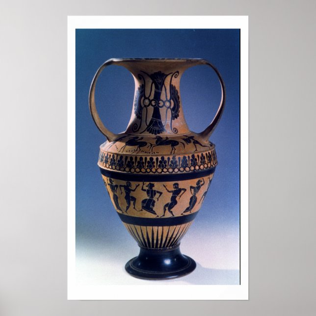 Attic black figure amphora depicting dancers, c.53 poster (Front)