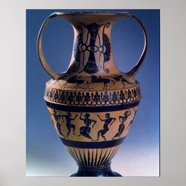 Attic black figure amphora depicting dancers, c.53 poster (Front)